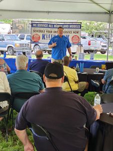 Eric Grimm of Kleen Tank of Southern Utah giving a presentation to a group of RVers.